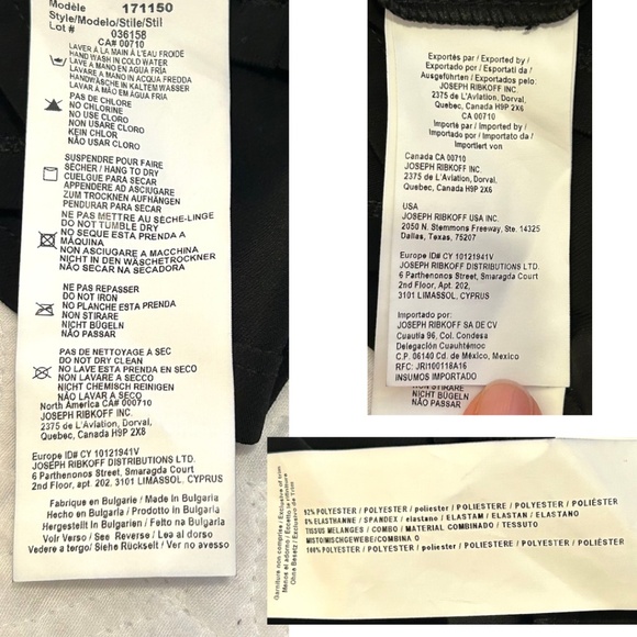 Like New Joseph Ribkoff Black Top Peplum Hem Silver Embellished Neckline Size 12 - Picture 12 of 15